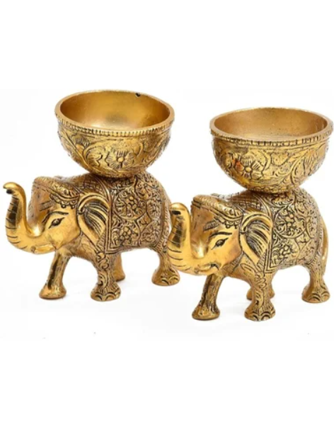 Metal elephant dry fruit bowl