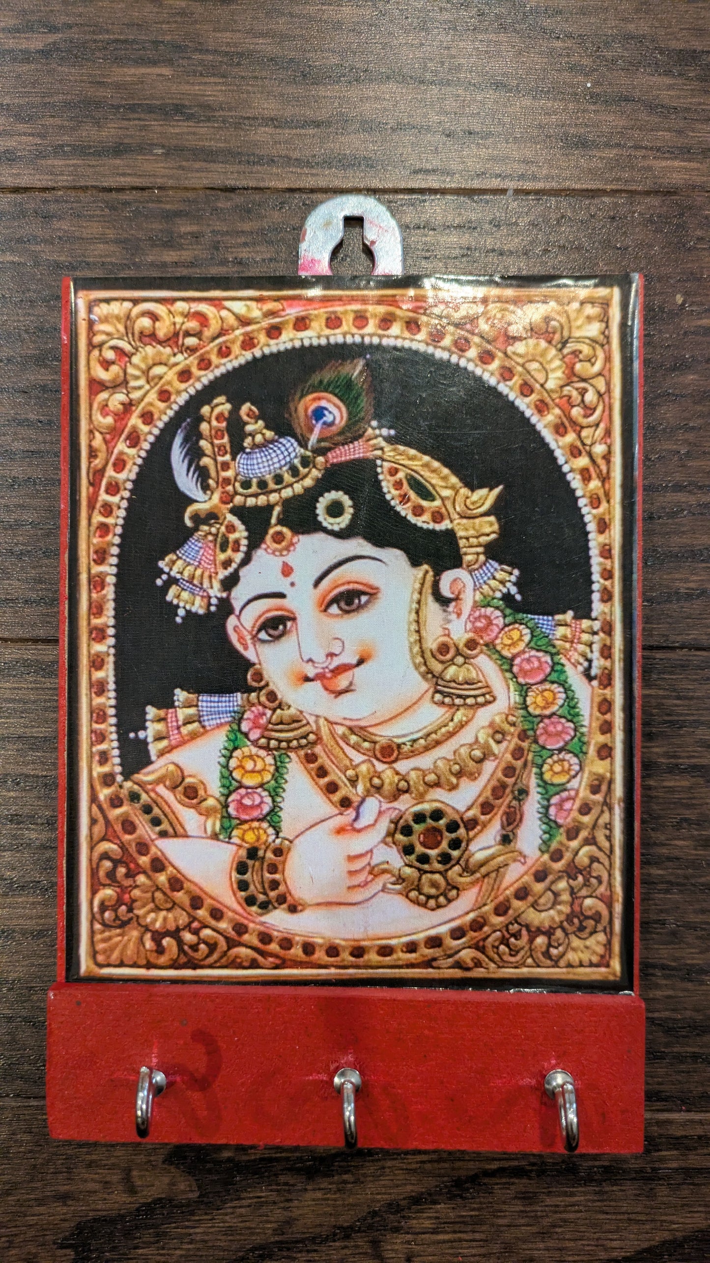 Tanjore painting inspired key holder