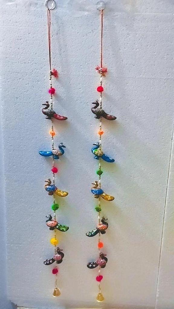 Door Hanging Decorative Painted Peacock Stringed Together