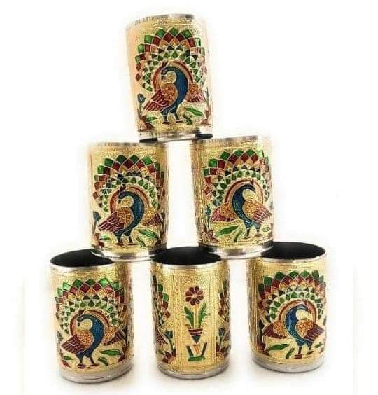 Meenakari Stainless steel glass