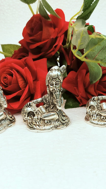 German silver antique Makhan Krishna