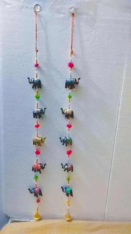 Door Hanging Decorative Painted Elephant Stringed Together