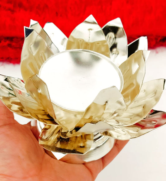 German Silver Lotus Singhasan with Lakshmi