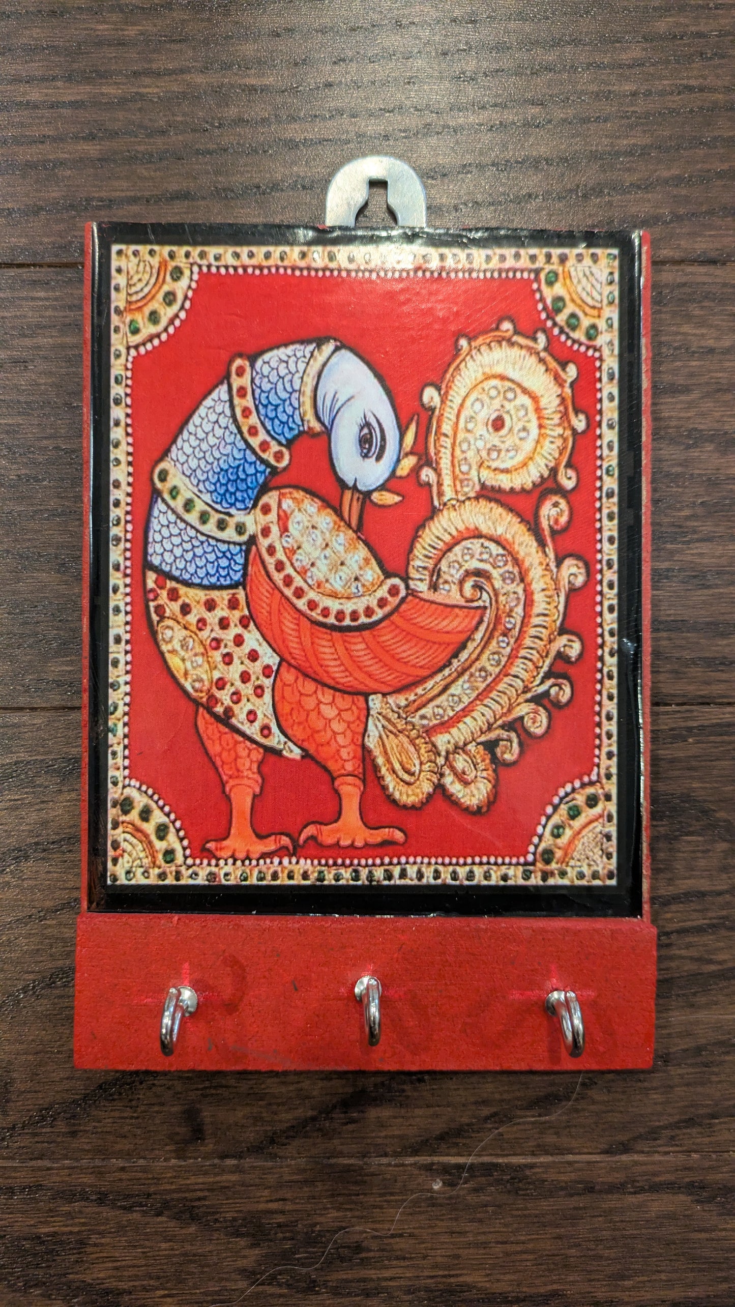 Tanjore painting inspired key holder