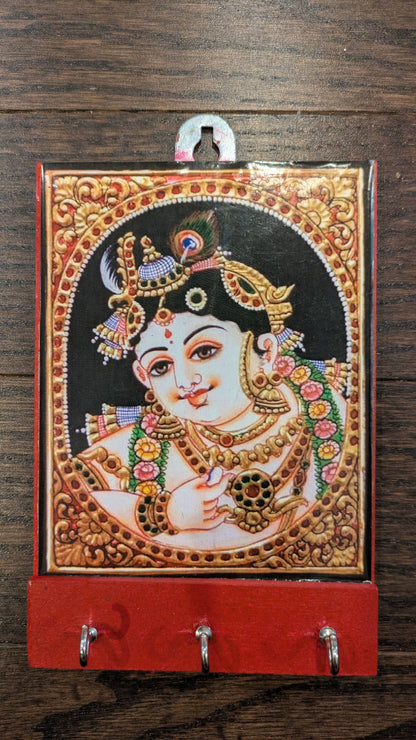 Tanjore painting inspired key holder