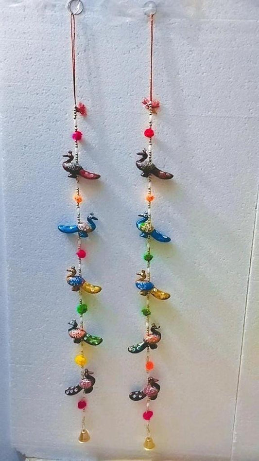 Door Hanging Decorative Painted Peacock Stringed Together