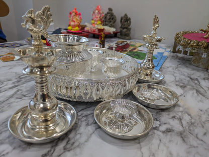 German Silver Pooja set