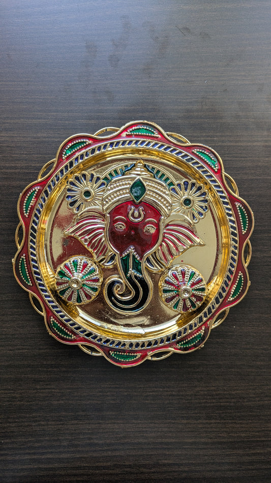 Gold Ganesha Plate